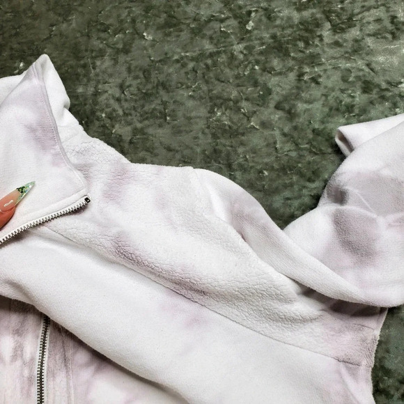 PINK By Victoria's Secret Grey Tie Dye Half Zip Sweater - Picture 7 of 8